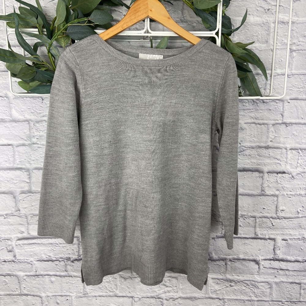 COPY - SALE **5 for $25** Carolyn Taylor Gray 3/4 Sleeve Pullover Sweater